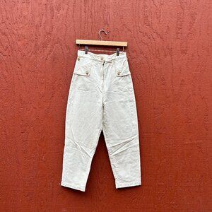 ILANA KOHN Beige High Waisted HUXIE PANTS in TOAST